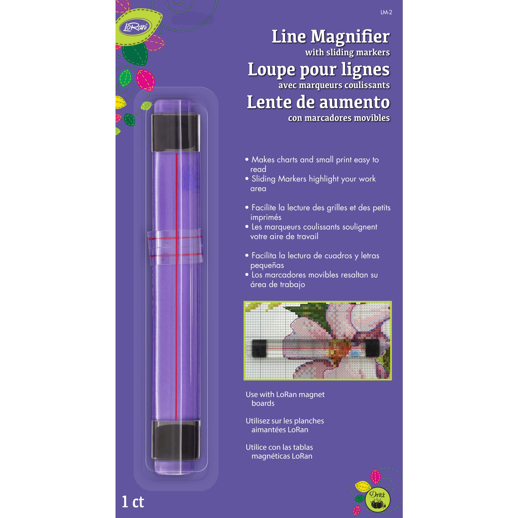 LoRan® Line Magnifier with Sliding Markers